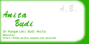 anita budi business card
